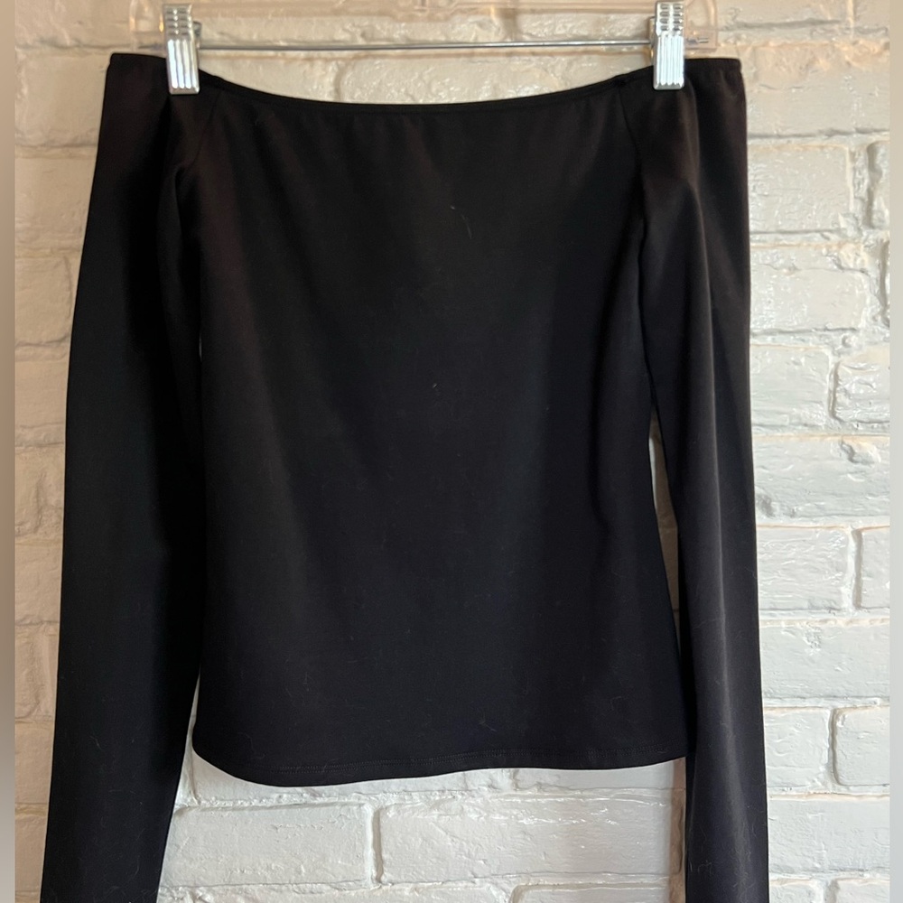Black Off-Shoulder Long Sleeve